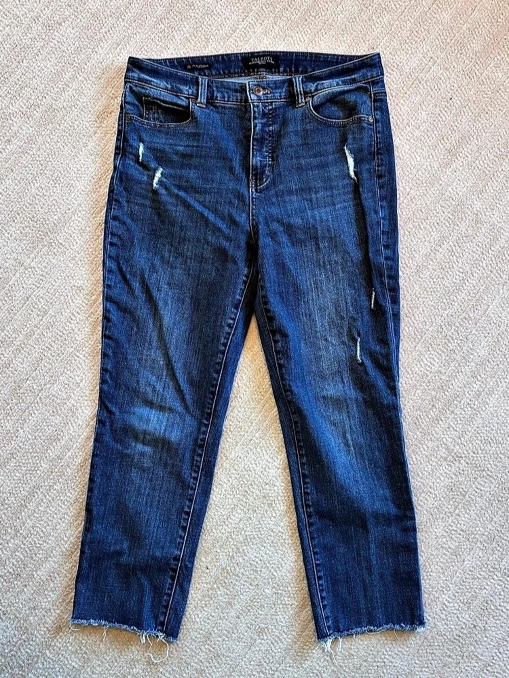 Talbots Flawless Five-Pocket Slim Straight High Waist Petites Jeans Blue 10P